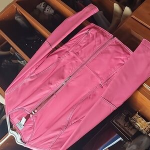 October pink leather jacket.  Chicos Size 0 (4/6)